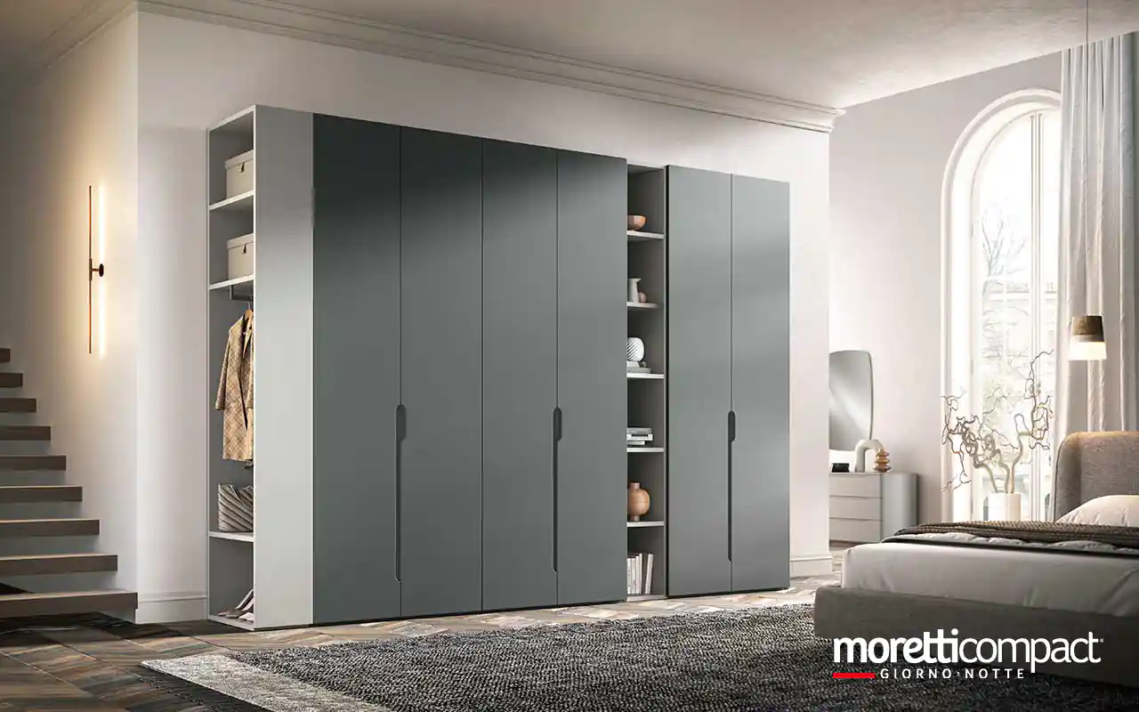 Armadio battente con modulo libreria