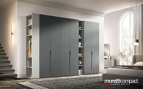 Armadio battente con modulo libreria
