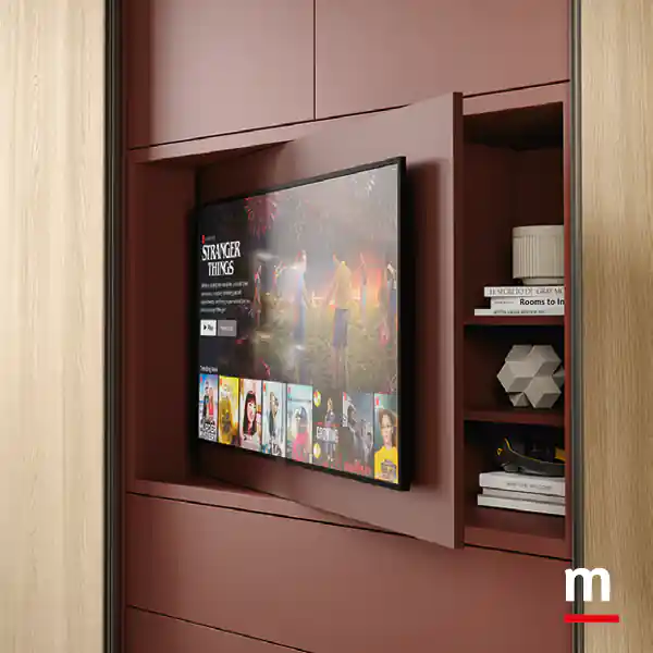 Elemento porta TV con frontale orientabile