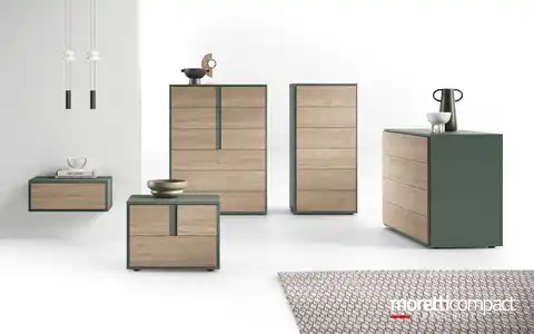 Gruppo notte Cube con frontali lisci o con inserto