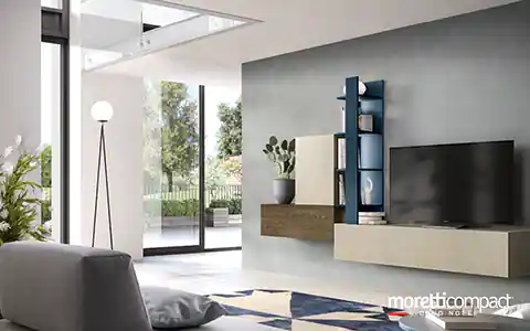Living con modulo a giorno blu oltremare