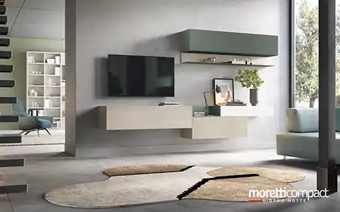 Living sospeso con moduli muschio