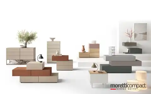 Gruppo notte Modula con cassetti ad apertura laterale