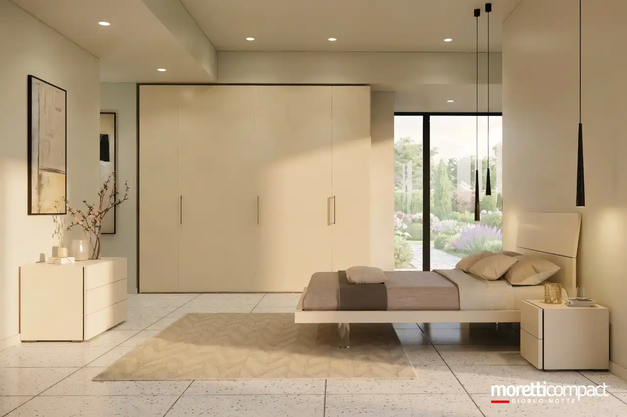 Camera Prime con Armadio battente, gruppo Modula e letto Mix