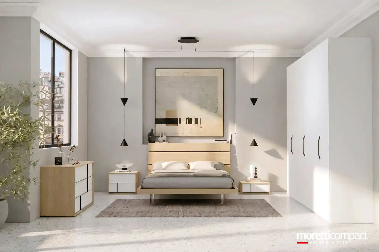 Camera Prime con Armadio battente, gruppo Profile e letto Tree