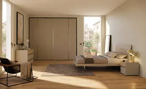 Camera Prime con Armadio battente Gola, gruppo Brize e Letto Icaro