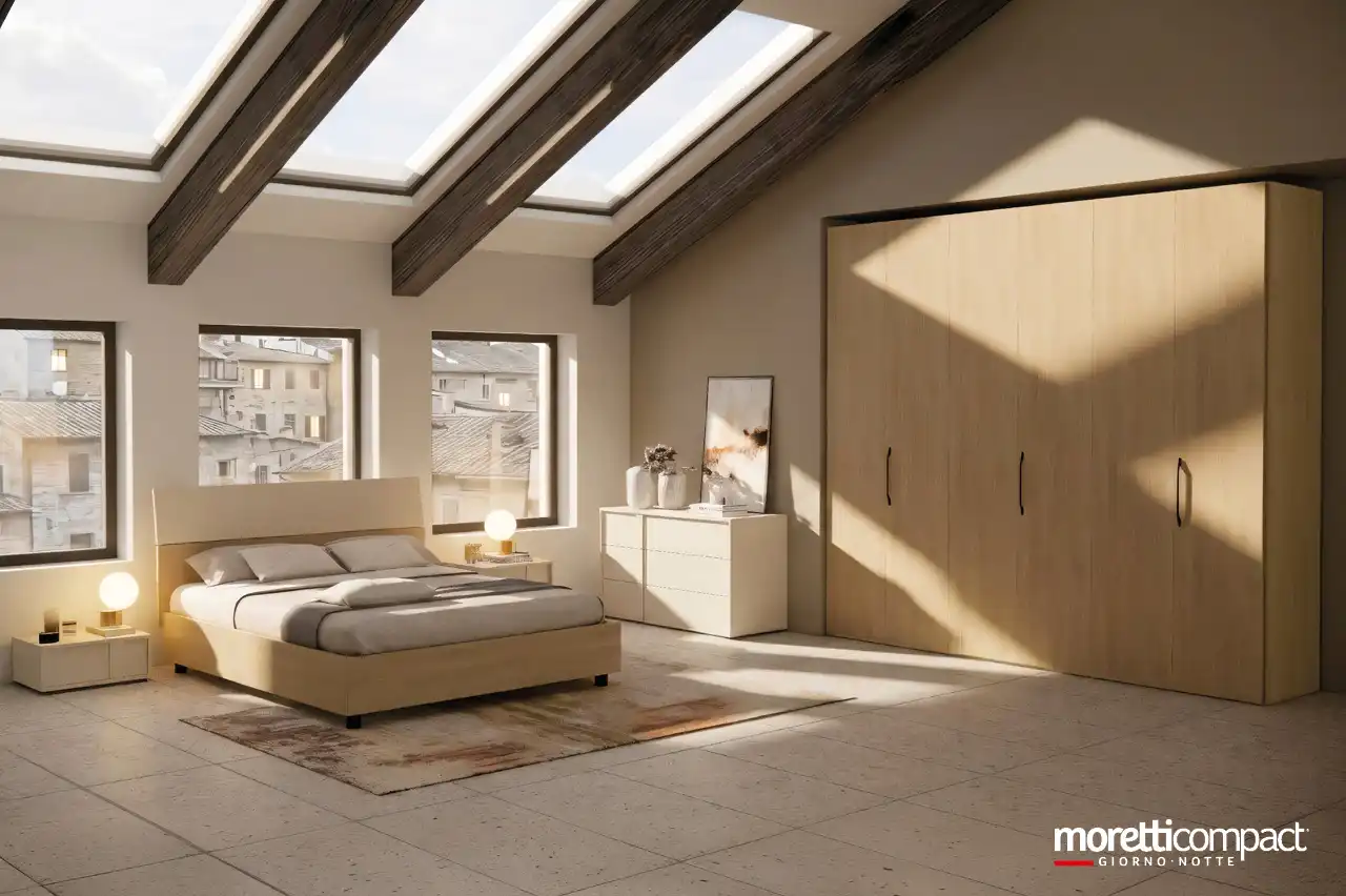 Camera Prime con Armadio battente, gruppo Gemma e letto Mix