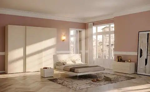 Camera Prime con Armadio scorrevole Libeccio, gruppo Modula e letto Mix