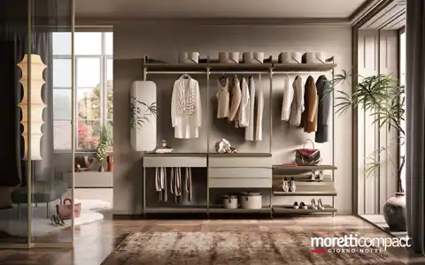 Cabina con montanti a parete lineare