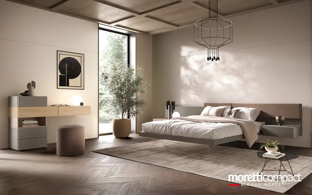 Camera con gruppo Modula e letto Wall Panel